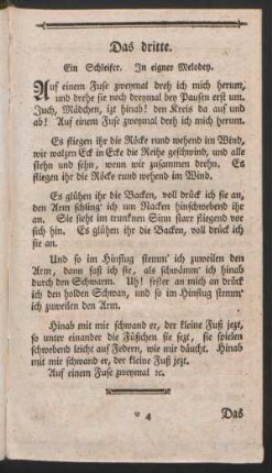 Das dritte. Ein Schleifer. Jn eigner Melodey.