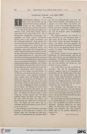 Gothischer Schrank vom Jahre 1425