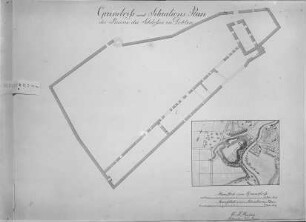 Paulucci-Album-Kurland — Grundriss und Stituations-Plan der Ruine des Schlosses zu Doblen, Folio Seite 2