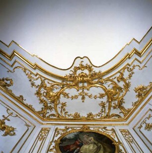 Innendekoration des Zweiten Vorzimmers im Privatappartement Herzog Karl Eugens — Deckendekoration des Zweiten Vorzimmers im Privatappartement Herzog Karl Eugens — Kartusche mit Drachen