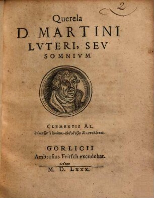 Querela D. Martini Lvteri, Sev Somnivm