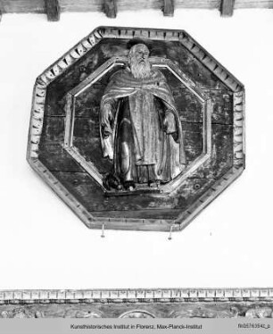 Holzdecke mit Ornamenten und Heiligen : Heiliger Antonius Abbas