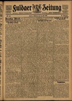 Zweite Ausgabe vom Mittwoch, den 12. Juli 1905.