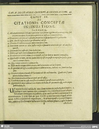 Caput IV. De Citationis Conceptae Insinuatione