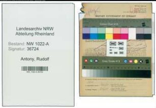 Entnazifizierung Rudolf Antony , geb. 01.03.1908 (Polizeibeamter)