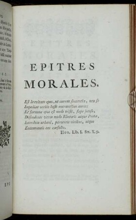 Epitres Morales