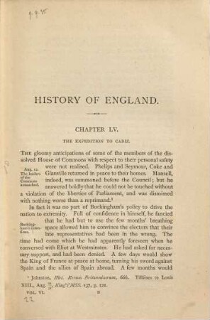 History of England from the accession of James I. to the outbreak of the Civil War : 1603 - 1642, 6