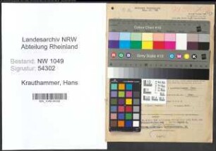 Entnazifizierung Hans Krauthammer , geb. 16.03.1903 (Geschaeftsfuehrer)