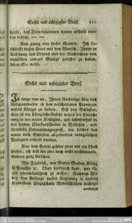Sechs und achtzigster Brief