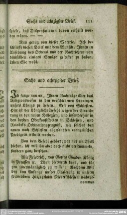 Sechs und achtzigster Brief