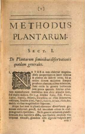 Methodus plantarum nova, Brivitatis et Perspicuitatis causa synoptice in tabulis exhibita