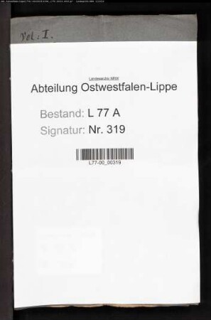 Anstellung der Hebungsbeamten beim Amt Schötmar, Bd. 1