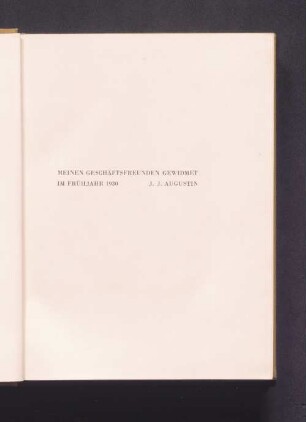 Meinen Geschäftsfreunden gewidmet im Frühjahr 1930