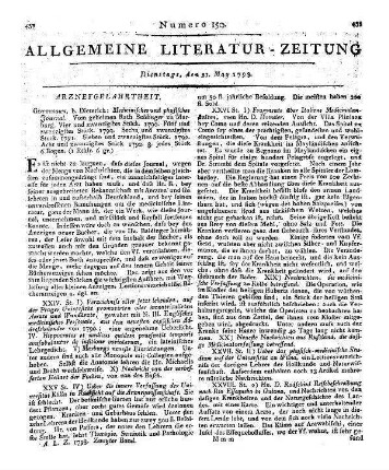 Medicinisches und physisches Journal / vom Gelehrten Rat Baldinger. - Göttingen : Dieterich, 1790-1796 St. 24-28. - 1790-92