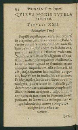 Quibus Modis Tutela Finitur. Titulus XXII.