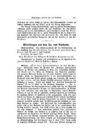 Mitteilungen aus dem In- und Auslande
