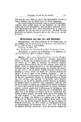 Mitteilungen aus dem In- und Auslande