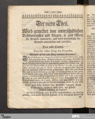 Das erste Capitel. Von der ersten Klag des Krancken