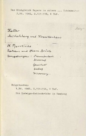 Kloster Michelsberg und das allgemeine Krankenhaus zu Bamberg
