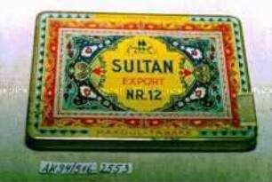 Blechdose für Zigaretten "SULTAN EXPORT NR.12 MAXOUL-TABAKE"