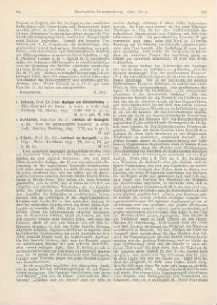 147-150 [Rezension] Gutberlet, C., Lehrbuch der Apologetik. 2. Bd.: Von der geoffenbarten Religion. 2. verm. Aufl