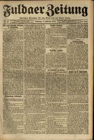 Ausgabe vom Dienstag, den 21. Februar 1922.