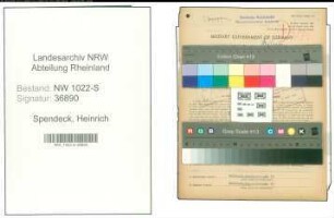Entnazifizierung Heinrich Spendeck , geb. 24.07.1899 (Bahnsekretaer)