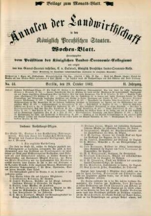 No. 44. Berlin, den 29. October 1862. II. Jahrgang.