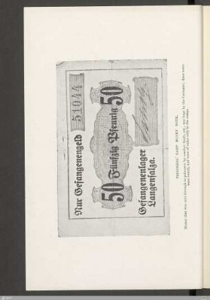Prisoners' camp money note