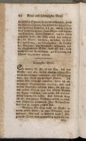 Achtzigster Brief - Neun und achtzigster Brief
