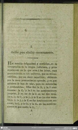 I. Avisos para escribir correctamente