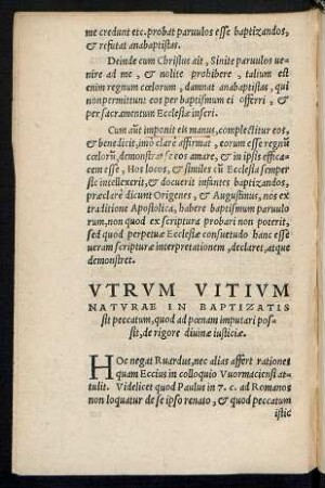 Utrum Vitium Naturae In Baptizatis sit peccatum, quod ad poenam imputari possit, de rigore divinae iusticiae.