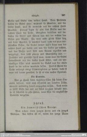 Schluß. Ein humoristisches Recept