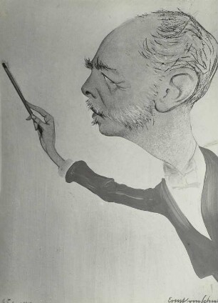 Karikatur auf Kapellmeister Ernst Edler von Schuch