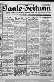 Saale-Zeitung : allgemeine Zeitung für Mitteldeutschland ; Hallesche neueste Nachrichten