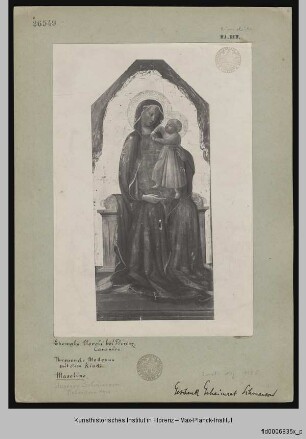 Maria mit Kind - Thronende Maria m. Kind (vom Carnesecchi-Altar)