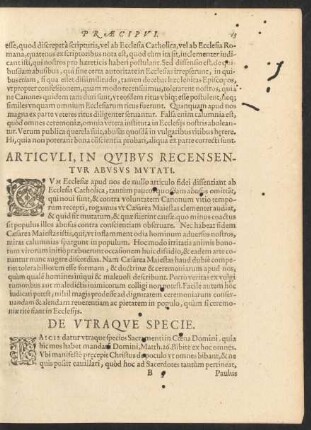 Articuli, In Quibus Recensentur Abusus Mutati.
