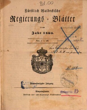 Fürstlich-Waldeckisches Regierungsblatt, 55. 1865