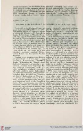 1: Badania wykopaliskowe na Wawelu w latach 1948 i 1949