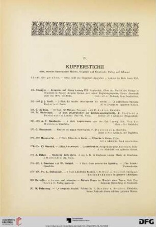 IV. Kupferstiche (Nr. 261-393)