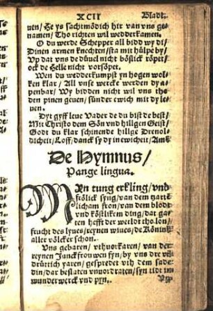 De hymnus / Pange lingua.