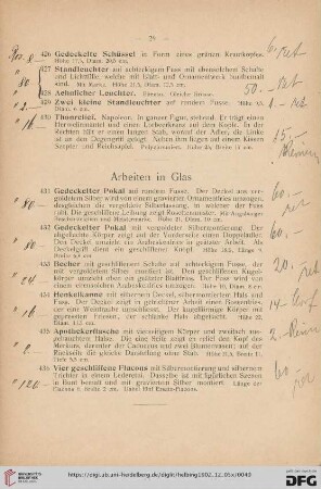 Arbeiten in Glas (Nr. 431-468)