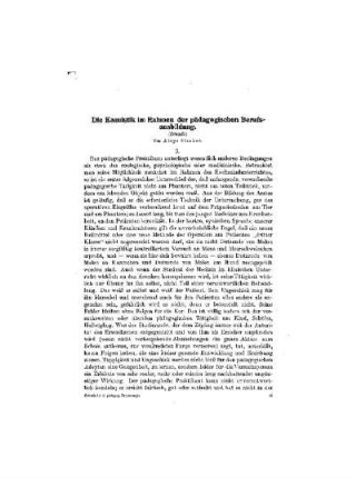 Die Kasuistik im Rahmen der pädagogischen Berufsausbildung : (Schluß)