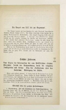 Die Neuzeit von 1517 bis zur Gegenwart