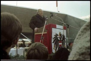 Ansprache, Bundespräsident Kreisky [österreichischer Bundeskanzler Kreisky bei der Eröffnung des Arlberg-Straßentunnels]