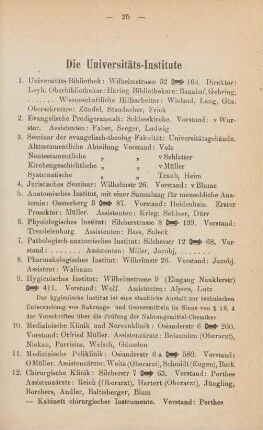 25-28, Die Universitäts-Institute