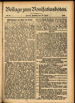 Zweite Ausgabe vom Sonntag, den 27. April 1902.