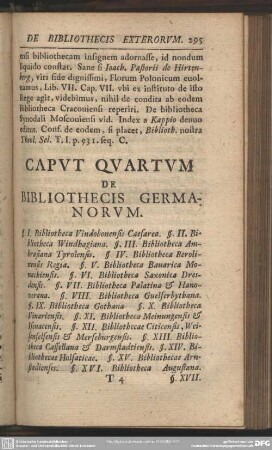Caput Quartum De Bibliothecis Germanorum