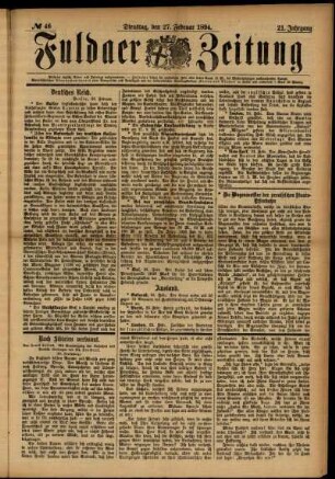 Ausgabe vom Dienstag, den 27. Februar 1894.