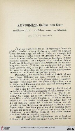 4: Merkwürdiges Gefäss aus Stein aufbewahrt im Museum zu Mainz
